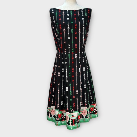 Holiday Cocktail Party Midi Dress Size 1X Christmas Fit & Flare 50s Retro Swing - Picture 2 of 13